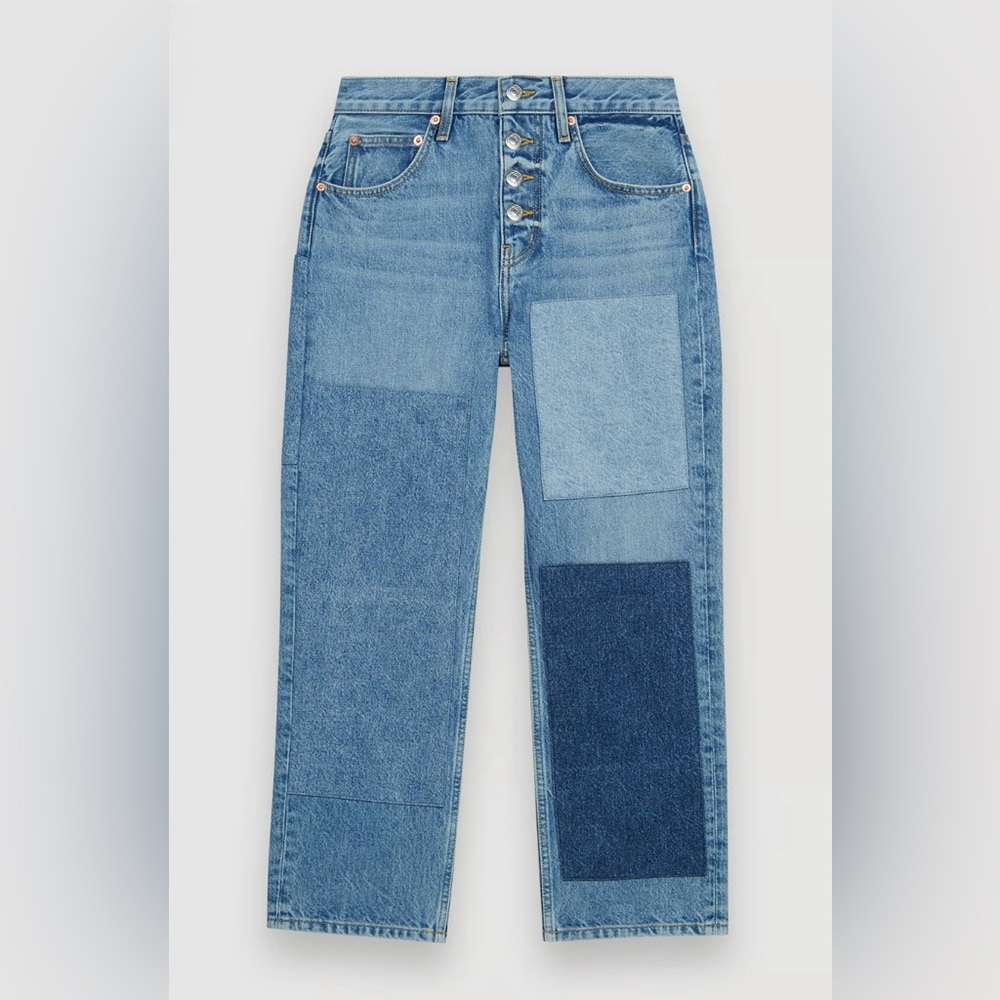 Maje Patchou Patchwork Boyfriend Denim Jeans - Picture 2 of 11